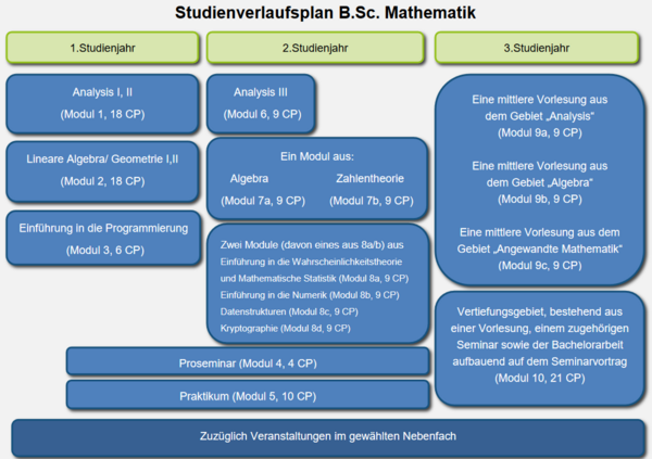 Study plan Bachelor of Science Mathematics in german