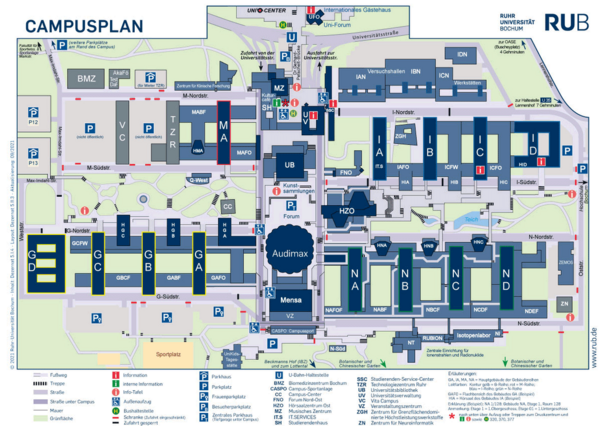 Campusplan der Ruhr-Universität Bochum