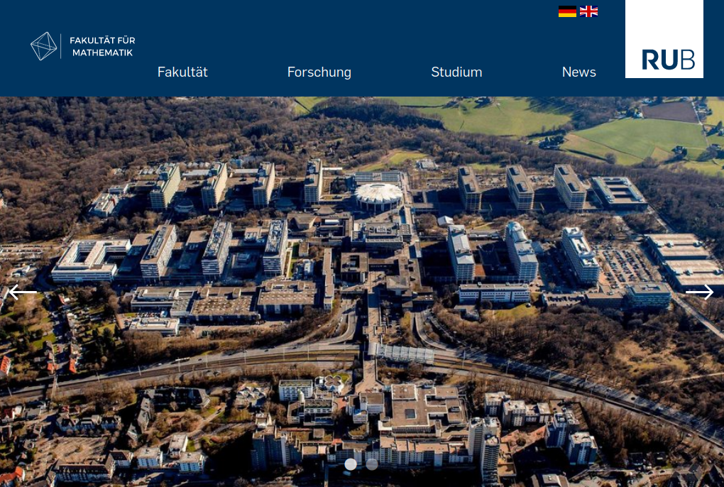 Homepage of the Faculty of Mathematics at the Ruhr-University Bochum